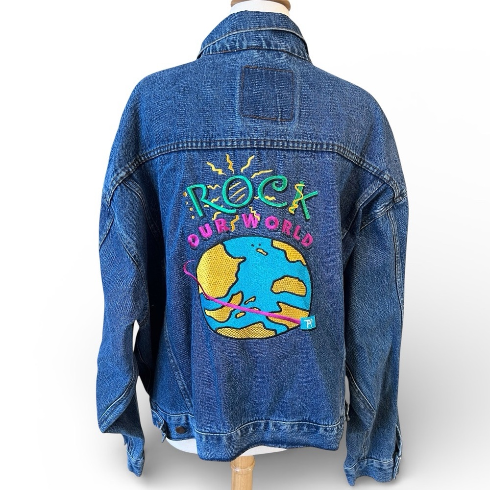 Vintage MV Sport “Rock Our World” 
AP Music Garage Band Denim Trucker Jacket